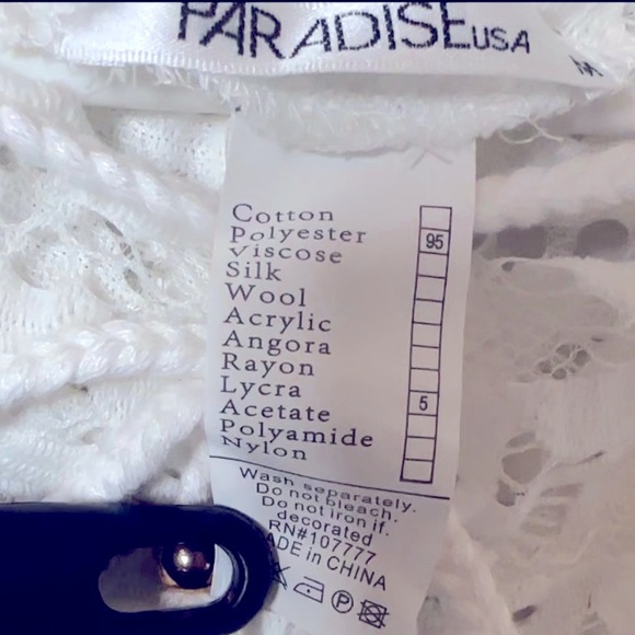 White lace beach cover up pants - Picture 2 of 5